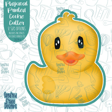 Front Profile Rubber Duck Cookie Cutter with Matching Printable PNG Images for Edible Ink Printers Including Eddie