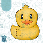 Front Facing Rubber Duck Cookie Cutter STL Files for 3D Printing with Matching Printable PNG Images for Edible Ink Printers Including Eddie