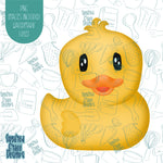 Front Profile Rubber Duck Cookie Cutter with Matching Printable PNG Images for Edible Ink Printers Including Eddie