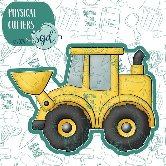 Front Loader or Excavator Cookie Cutter with PNG Images to Match - Hand Drawn Graphics for Edible Ink Printers