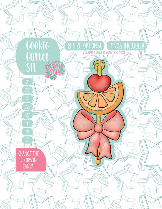 Fruit Kabob Cookie Cutter STL and PNG set