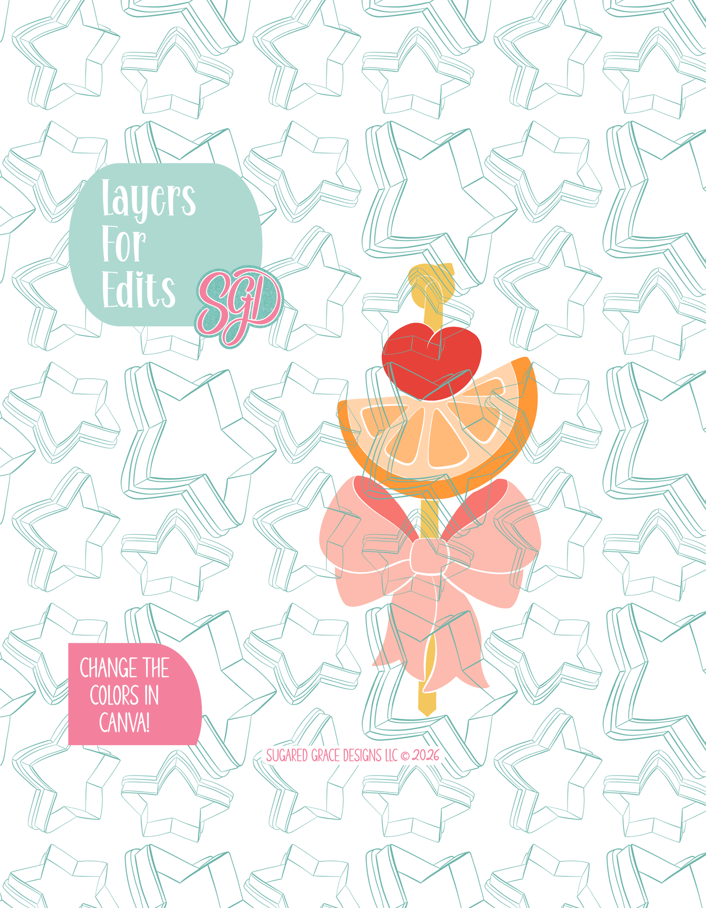 Fruit Kabob Cookie Cutter STL and PNG set
