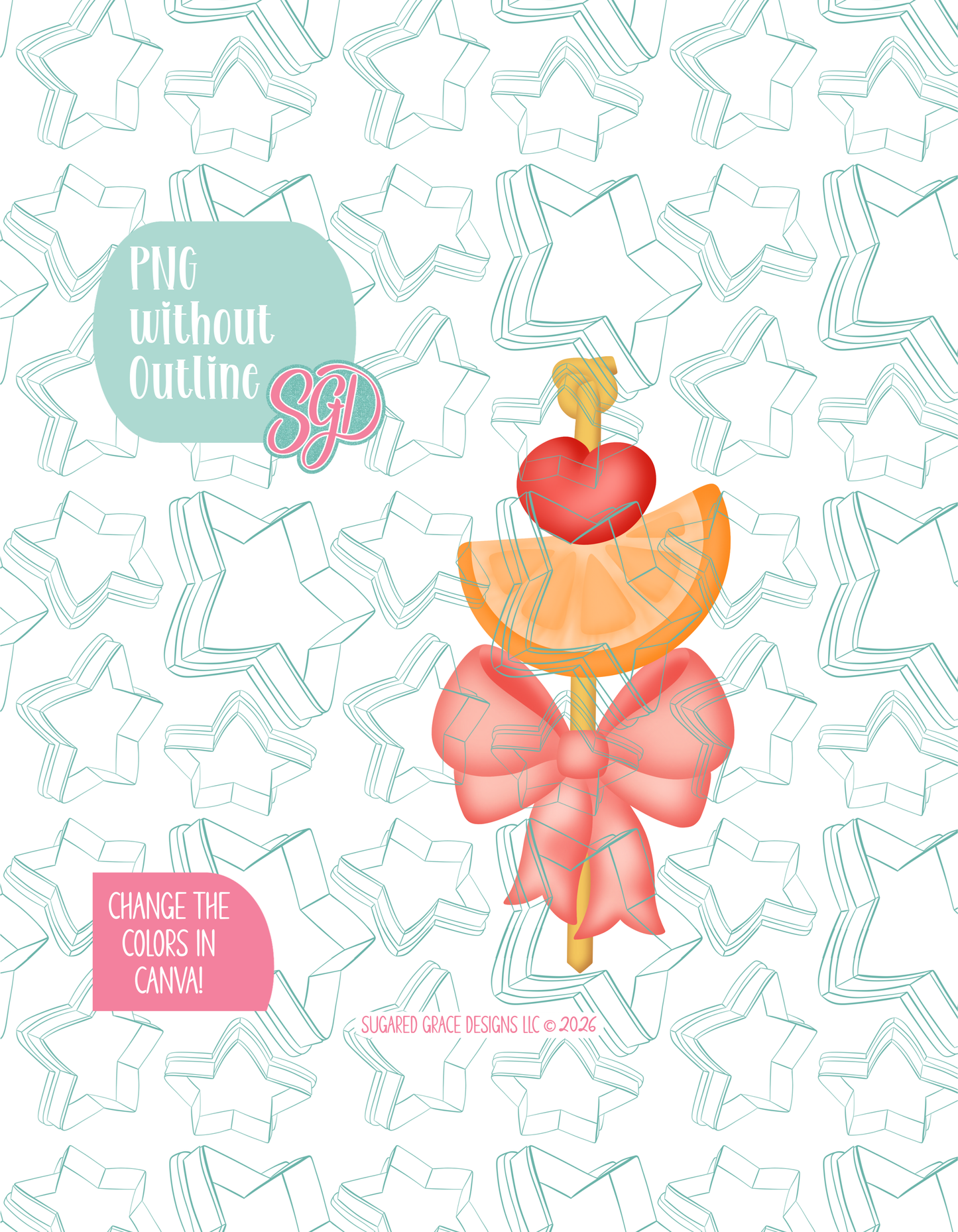 Fruit Kabob Cookie Cutter STL and PNG set