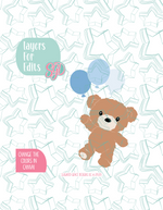 Fuzzy Teddy Bear with Balloons Cookie Cutter STL File with PNG Images to Match - For 3D Printing and Edible Ink Printers