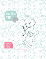 Fuzzy Teddy Bear with Balloons Cookie Cutter STL File with PNG Images to Match - For 3D Printing and Edible Ink Printers