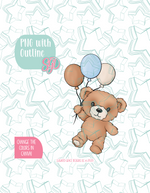 Fuzzy Teddy Bear with Balloons Cookie Cutter STL File with PNG Images to Match - For 3D Printing and Edible Ink Printers