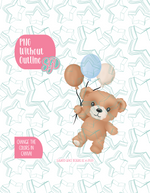 Fuzzy Teddy Bear with Balloon PNG Image Set for Edible Ink Printers - Hand Drawn Editable Graphics
