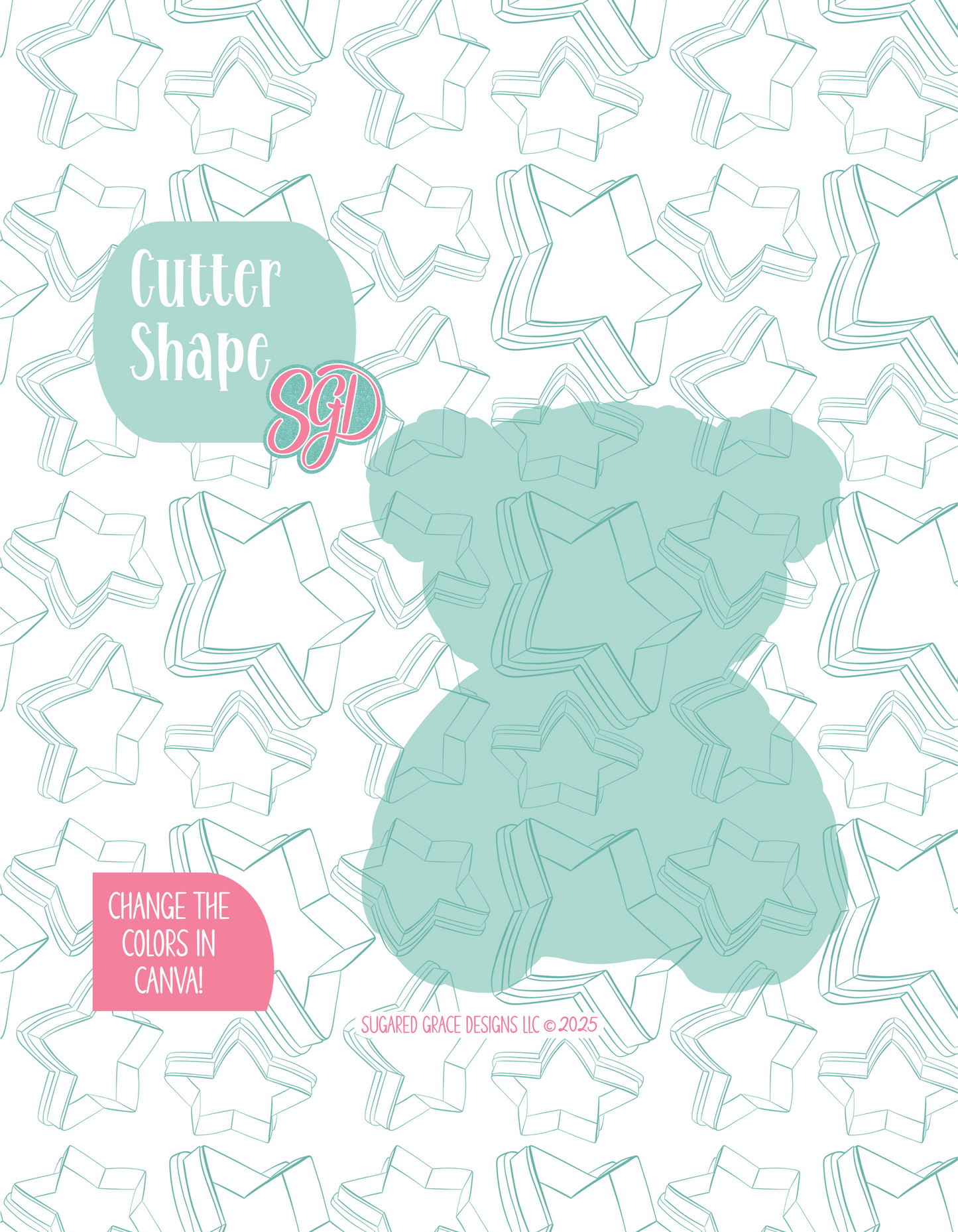 Fuzzy Teddy Bear Cookie Cutter STL File with PNG Images to Match - For 3D Printing and Edible Ink Printers