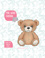 Fuzzy Teddy Bear PNG Image Set for Edible Ink Printers - Hand Drawn Editable Graphics