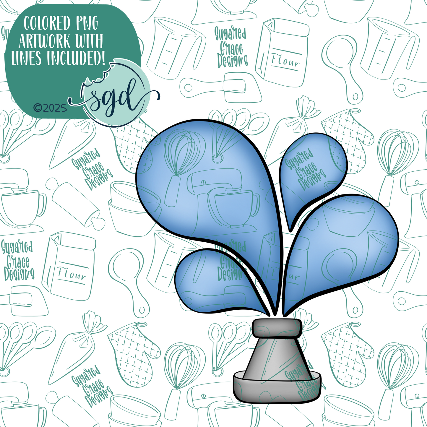 Fire Hose Cookie Cutter with PNG Images to Match - Hand Drawn Graphics for Edible Ink Printers