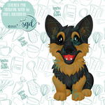 German Shepherd Dog Cookie Cutter STL File with PNG Images to Match - For 3D Printing and Edible Ink Printers