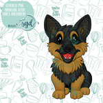 German Shepherd Dog Cookie Cutter STL File with PNG Images to Match - For 3D Printing and Edible Ink Printers