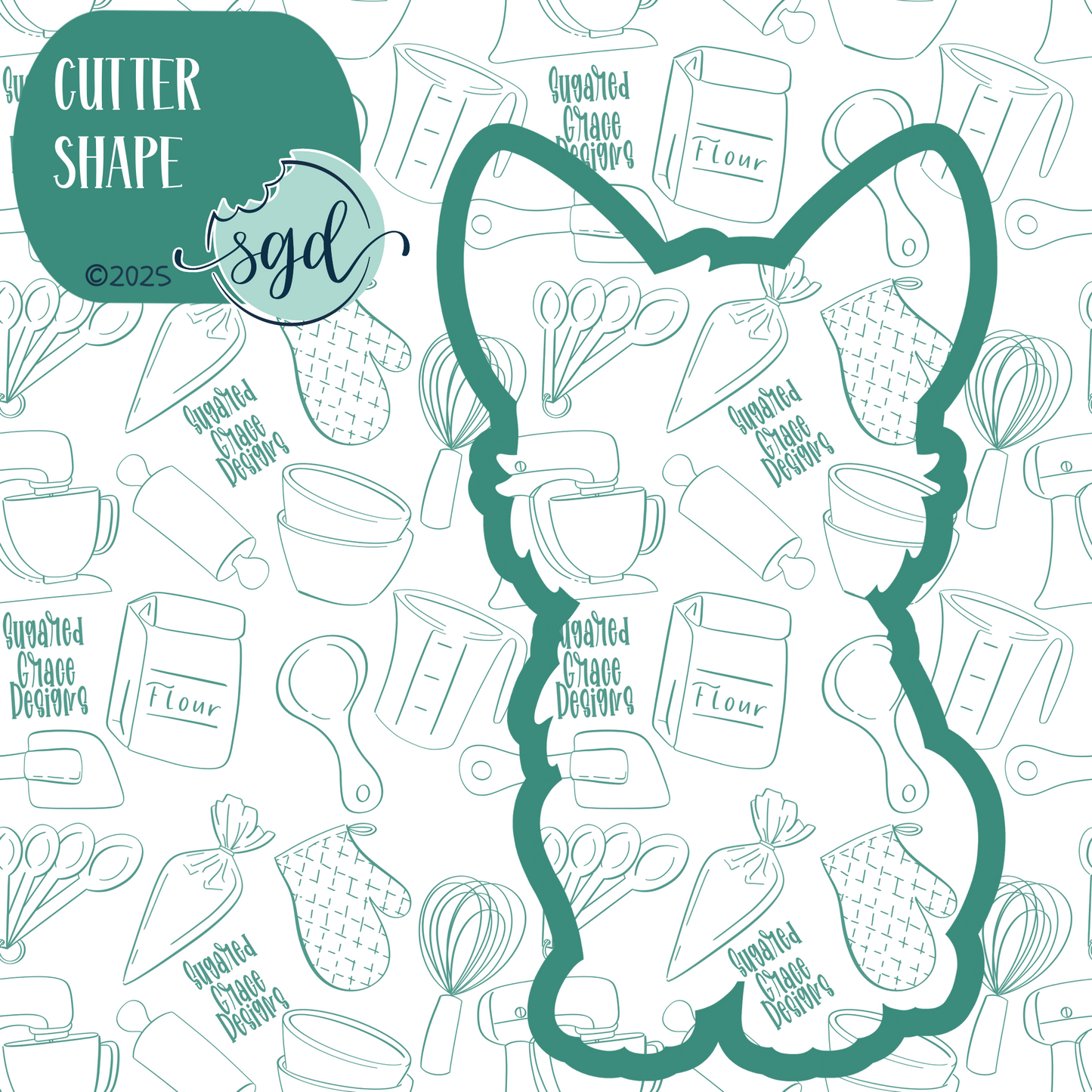 German Shepherd Dog Cookie Cutter with PNG Images to Match - Hand Drawn Graphics for Edible Ink Printers