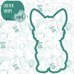 German Shepherd Dog Cookie Cutter with PNG Images to Match - Hand Drawn Graphics for Edible Ink Printers