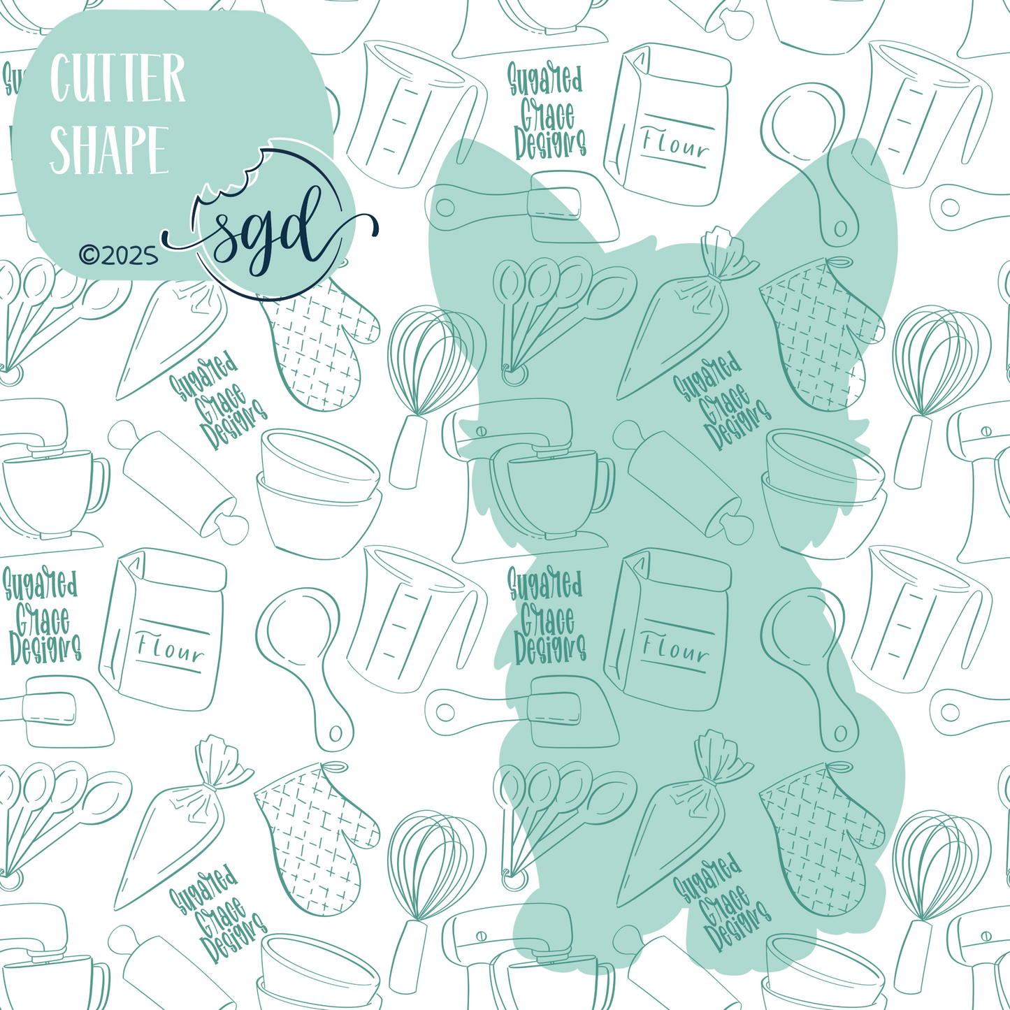 German Shepherd Dog Cookie Cutter STL File with PNG Images to Match - For 3D Printing and Edible Ink Printers
