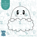 Ghost Plaque Cookie Cutter with Matching Printable PNG Images for Edible Ink Printers Including Eddie