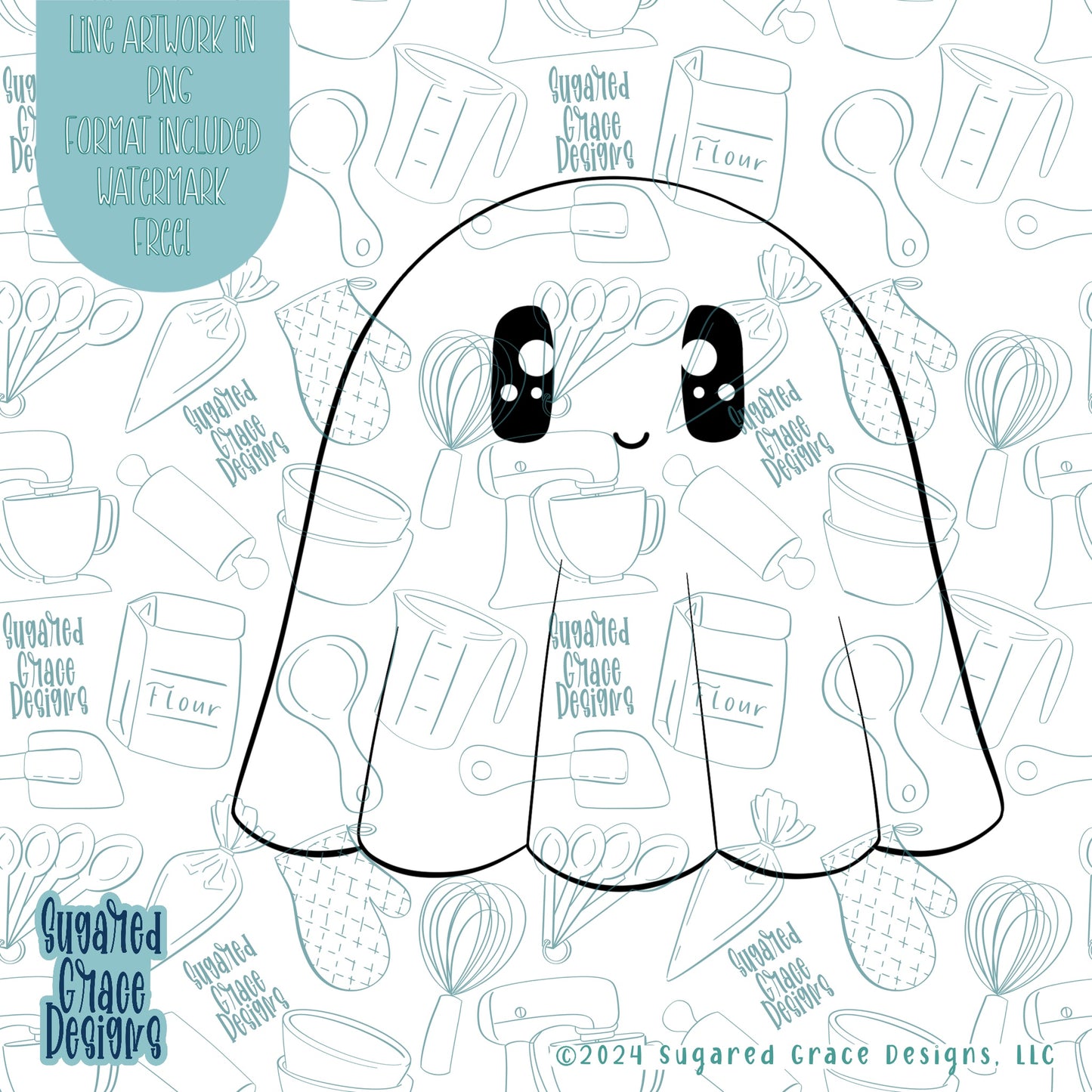 Ghost Cookie Cutter STL Files for 3D Printing with Matching Printable PNG Images for Edible Ink Printers Including Eddie