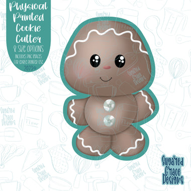 Christmas Gingerbread Man cookie cutter with png images for edible ink printers including Eddie