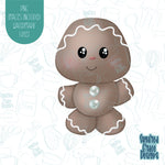 Christmas Gingerbread Man cookie cutter with png images for edible ink printers including Eddie