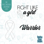 Breast cancer fight like a girl warrior cookie cutter with png images for edible printers including Eddie