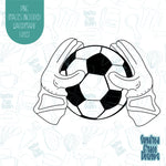 Goalie Gloves with Soccer Ball Cookie Cutter with Matching PNG Images for Edible Ink Printers Including Eddie