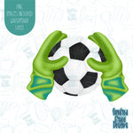 Goalie Gloves with Soccer Ball Cookie Cutter with Matching PNG Images for Edible Ink Printers Including Eddie