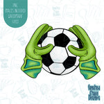 Goalie Gloves with Soccer Ball Cookie Cutter with Matching PNG Images for Edible Ink Printers Including Eddie