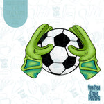 Goalie Gloves with Soccer Ball Cookie Cutter STL Files for 3D Printing with Matching Printable PNG Images for Edible Ink Printers Including Eddie