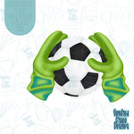 Goalie Gloves with Soccer Ball Cookie Cutter STL Files for 3D Printing with Matching Printable PNG Images for Edible Ink Printers Including Eddie