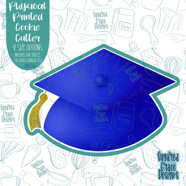 Graduation Cap Cookie Cutter with Matching PNG Images for Edible Ink Printers Including Eddie