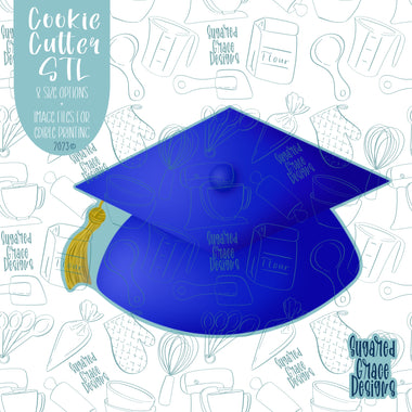 Graduation Cap Cookie Cutter STL Files for 3D Printing with Matching Printable PNG Images for Edible Ink Printers Including Eddie