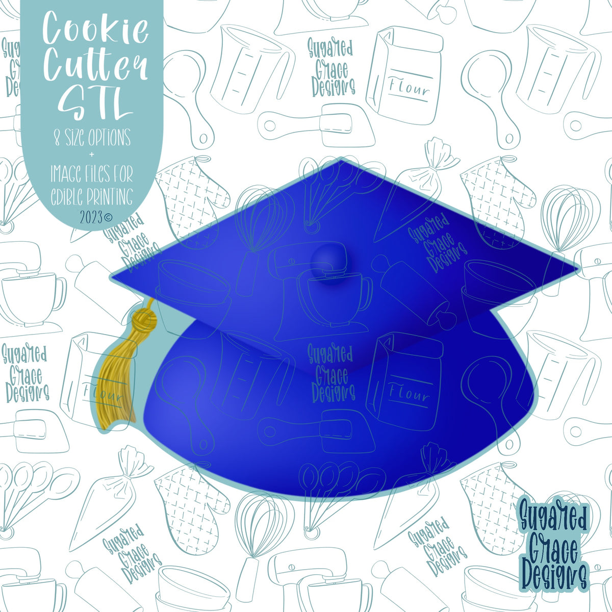 Graduation Cap Cookie Cutter STL Files for 3D Printing with Matching P ...