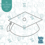 Graduation Cap Cookie Cutter with Matching PNG Images for Edible Ink Printers Including Eddie