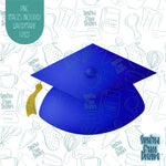 Graduation Cap Cookie Cutter with Matching PNG Images for Edible Ink Printers Including Eddie