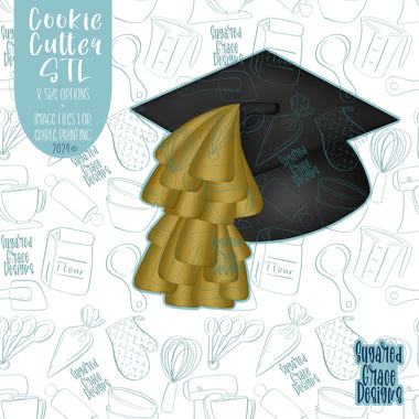 Graduation Cap Cookie Cutter STL Files for 3D Printing with Matching Printable PNG Images for Edible Ink Printers Including Eddie