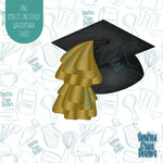 Graduation Cap Cookie Cutter with Matching PNG Images for Edible Ink Printers Including Eddie