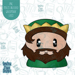 Green Wiseman and/or King Cookie Cutter with Matching Printable PNG Images for Edible Ink Printers Including Eddie