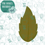 Green Leaf Cookie Cutter with PNG Images to Match - Hand Drawn Graphics for Edible Ink Printers - Fall Autumn Cookie Ideas