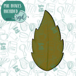 Green Leaf Cookie Cutter with PNG Images to Match - Hand Drawn Graphics for Edible Ink Printers - Fall Autumn Cookie Ideas