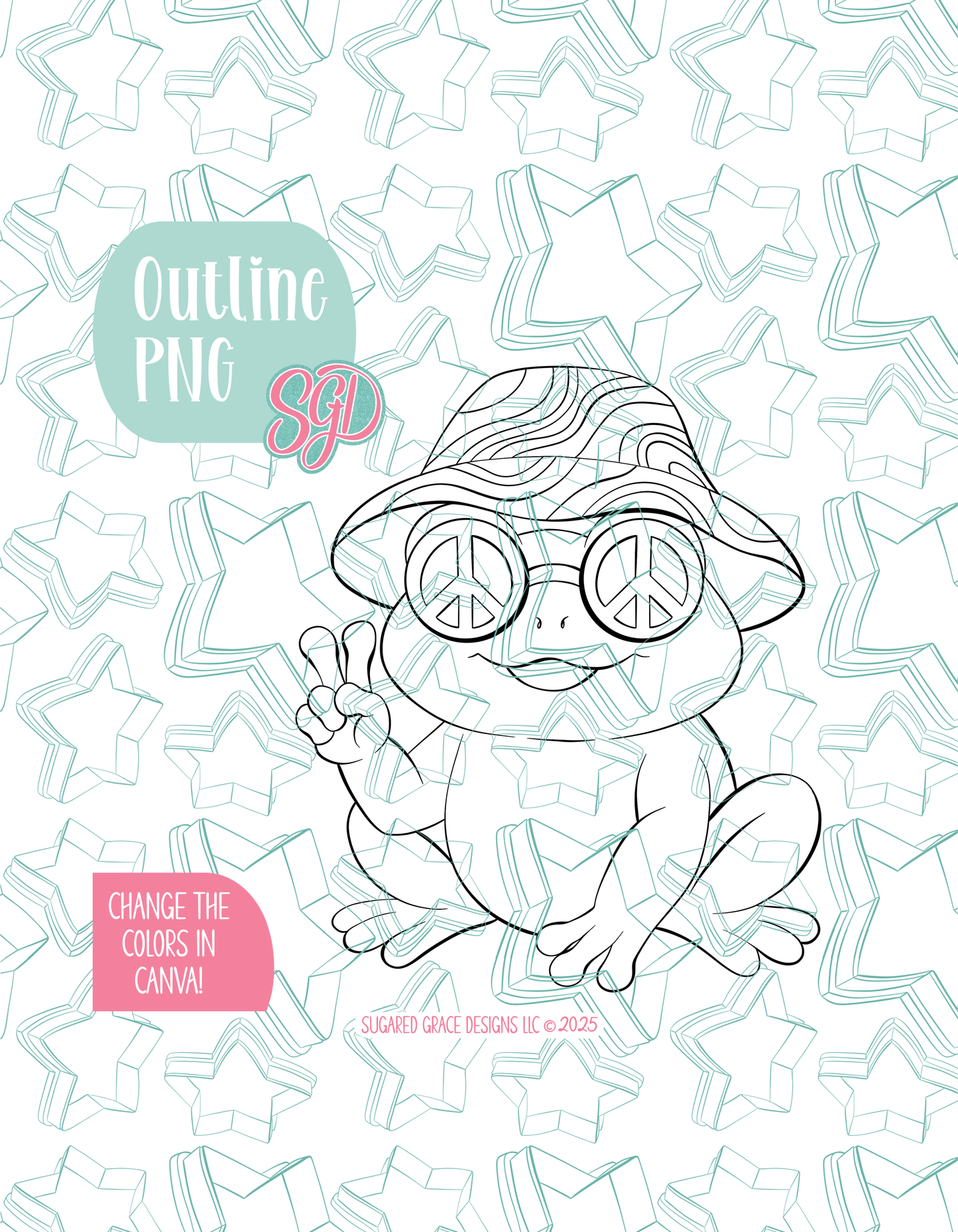 Groovy Frog Cookie Cutter STL and PNG set