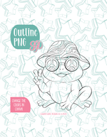 Groovy Frog Cookie Cutter with matching PNG