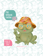 Groovy Frog Cookie Cutter with matching PNG