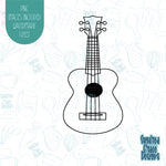 Guitar cookie cutter with png images for edible ink printers including Eddie