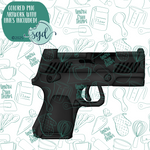 Hand Gun Cookie Cutter with PNG Images to Match - Hand Drawn Graphics for Edible Ink Printers
