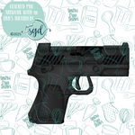 Police Fire Arm Gun Cookie Cutter STL File with PNG Images to Match - For 3D Printing and Edible Ink Printers