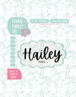 The Hailey Plaque Cookie Cutter STL File with PNG Images to Match - For 3D Printing and Edible Ink Printers