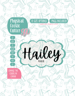 The Hailey Plaque Cookie Cutter Plaque with PNG Images to Match - Hand Drawn Graphics for Edible Ink Printers
