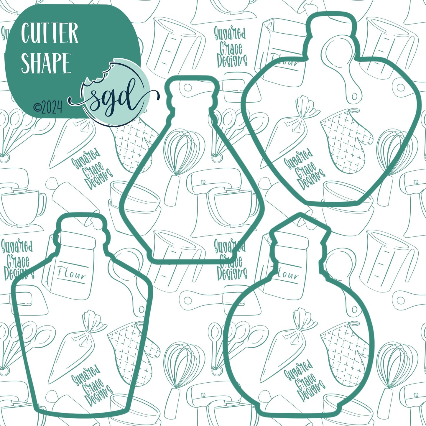 Halloween Potion Bottle Cookie Cutter Set with Matching Printable PNG Images for Edible Ink Printers Including Eddie