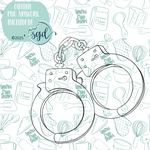 Silver Handcuffs Cookie Cutter STL File with PNG Images to Match - For 3D Printing and Edible Ink Printers