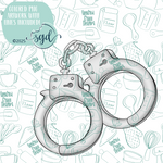 Silver Handcuffs Cookie Cutter STL File with PNG Images to Match - For 3D Printing and Edible Ink Printers